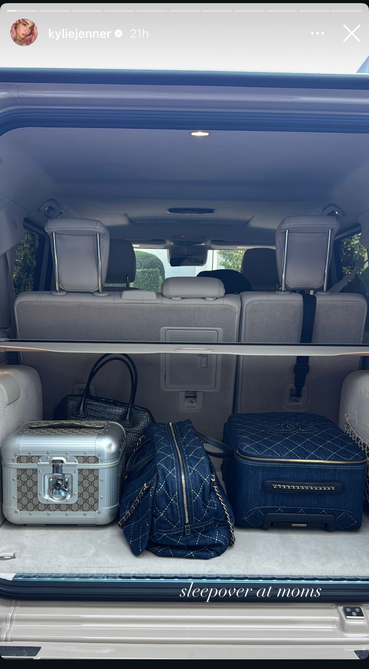 Chanel 20C Blue Quilted Denim & Leather Trolly
