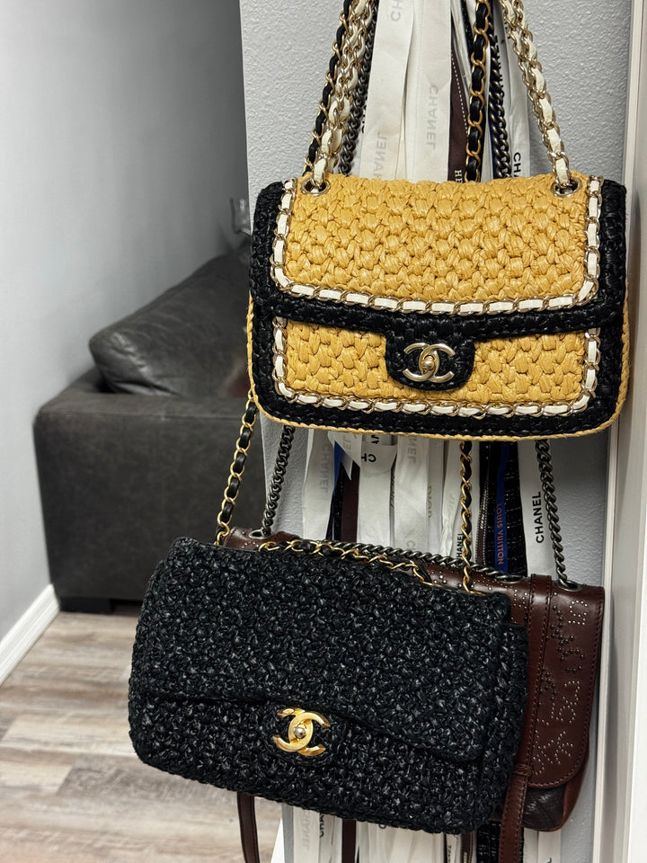 Chanel 24C Venice Beach Medium Braided Raffia Flap Bag