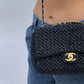 Chanel 18C Black Ancient Greece Raffia Crochet Flap Bag