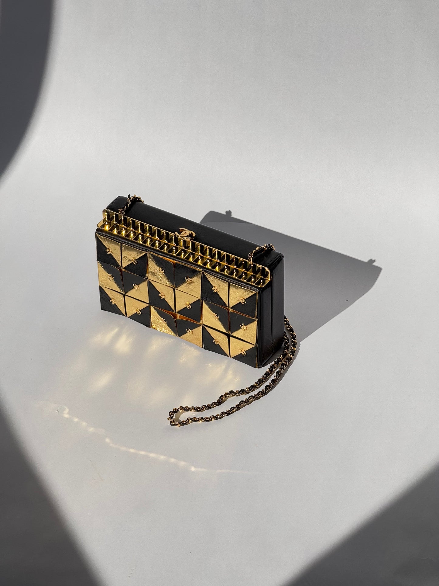 Chanel 19A Egypt Gold Lambskin Minaudière Crossbody