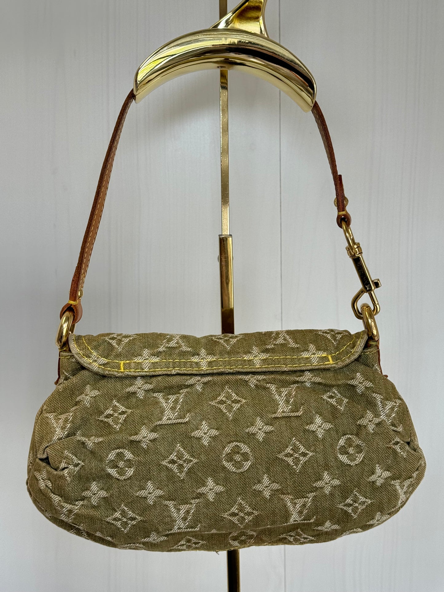 Louis Vuitton Green Monogram Denim Mini Pleaty + Coin Pouch