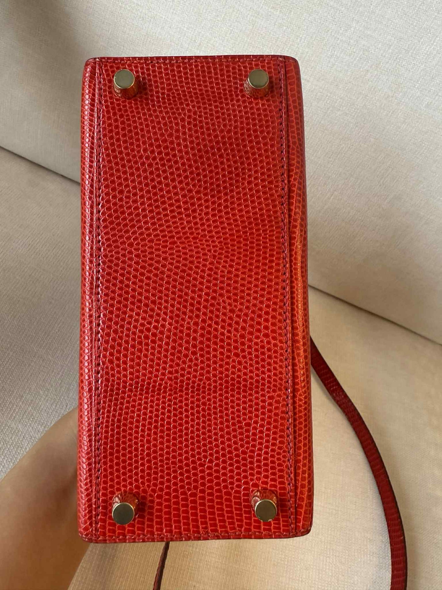 Hermes Vintage Red Lizard Kelly Sellier 20
