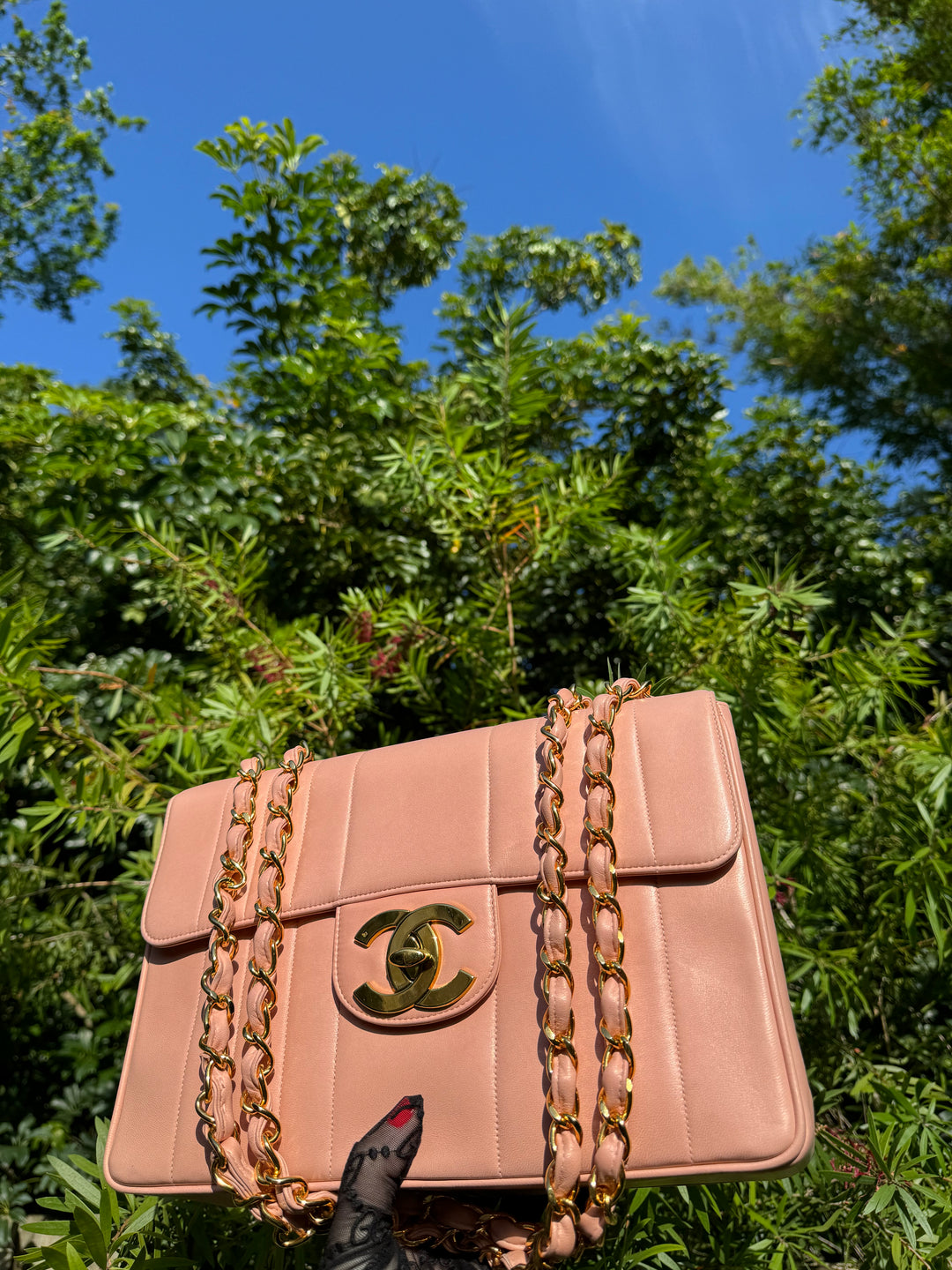 Chanel Light Pink Vintage Lambskin Jumbo Flap Bag