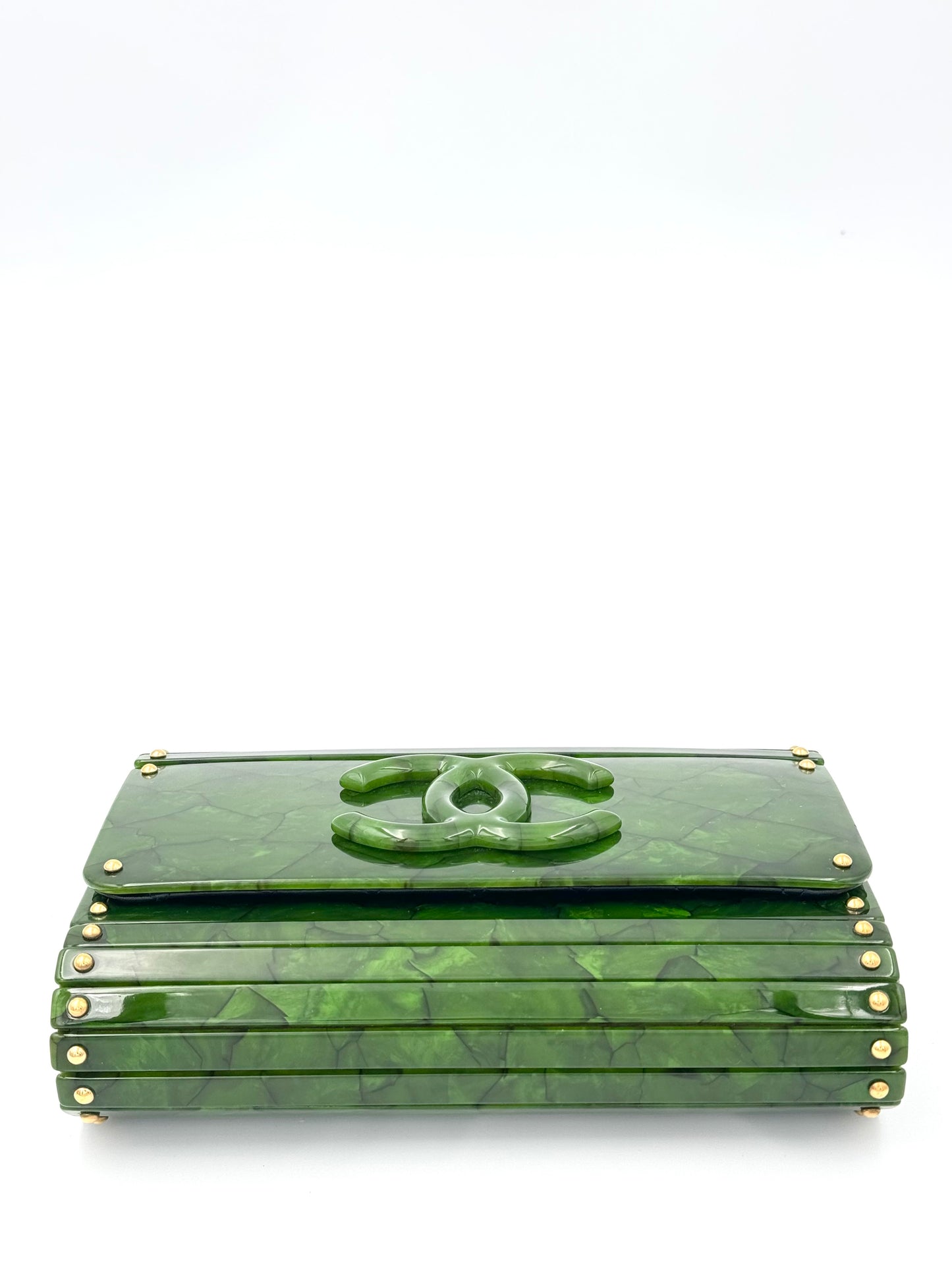 Chanel RARE Green Tortoise Minaudiere Crossbody