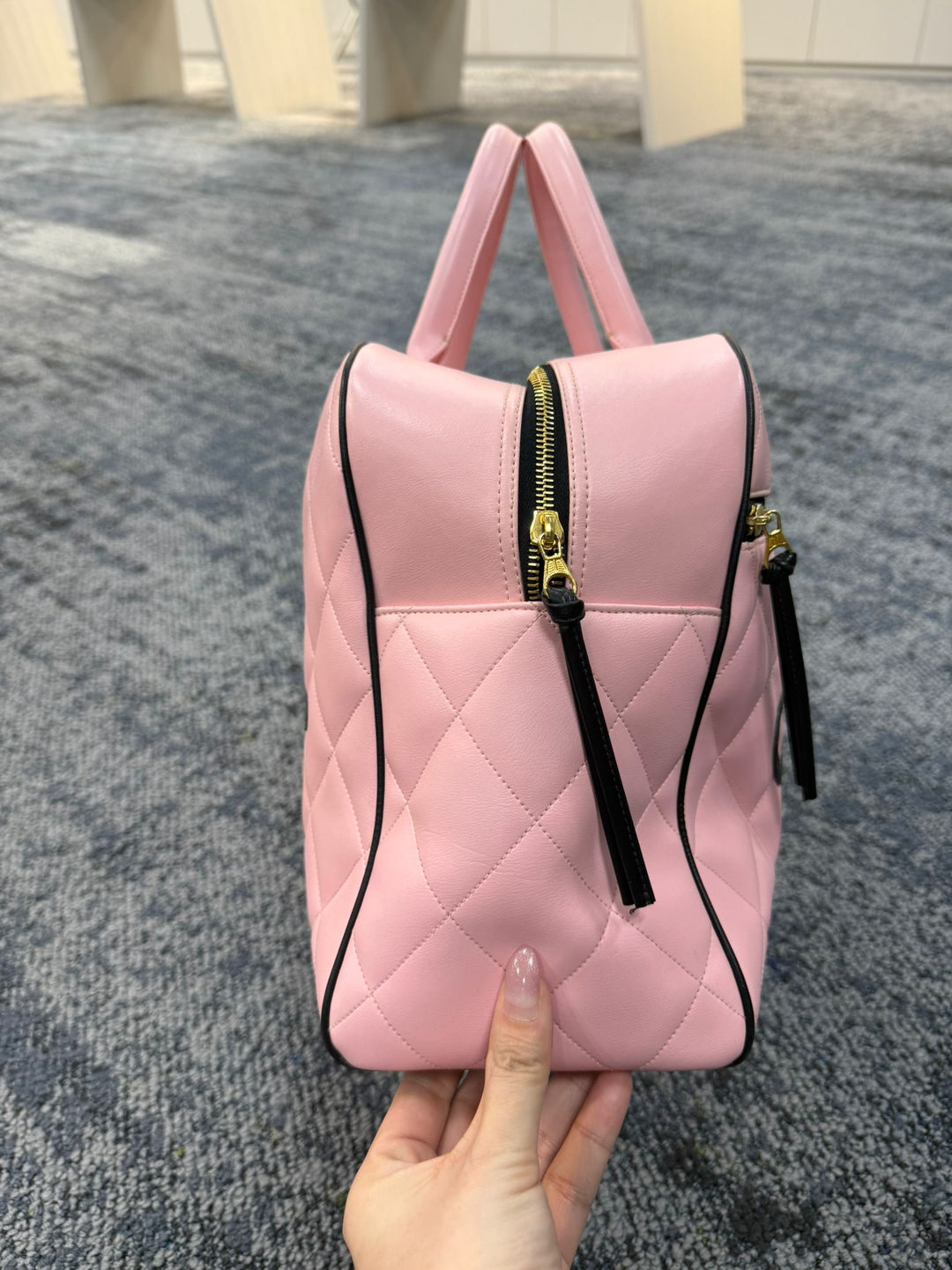 Chanel 1995 Pink CC Calfskin Duffle Bag