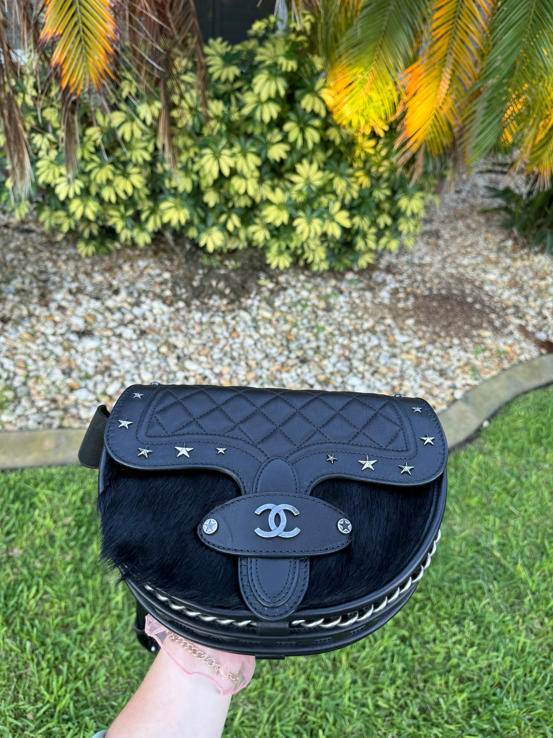 Chanel 2014 PARIS DALLAS MÉTIERS D'ART PONY HAIR CROSSBODY BULLET Flap Bag