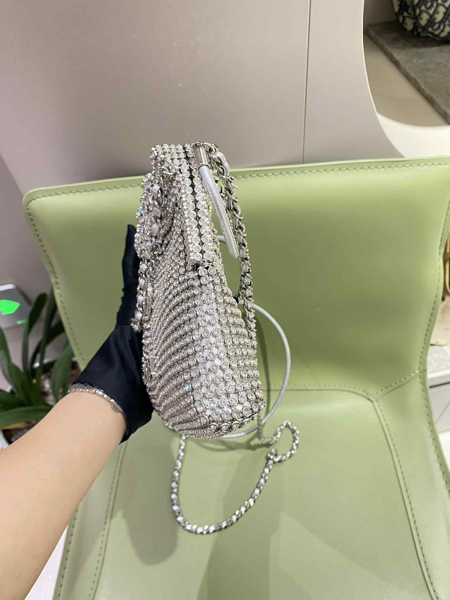 Chanel Crystal Embellished Metallic Mini 22