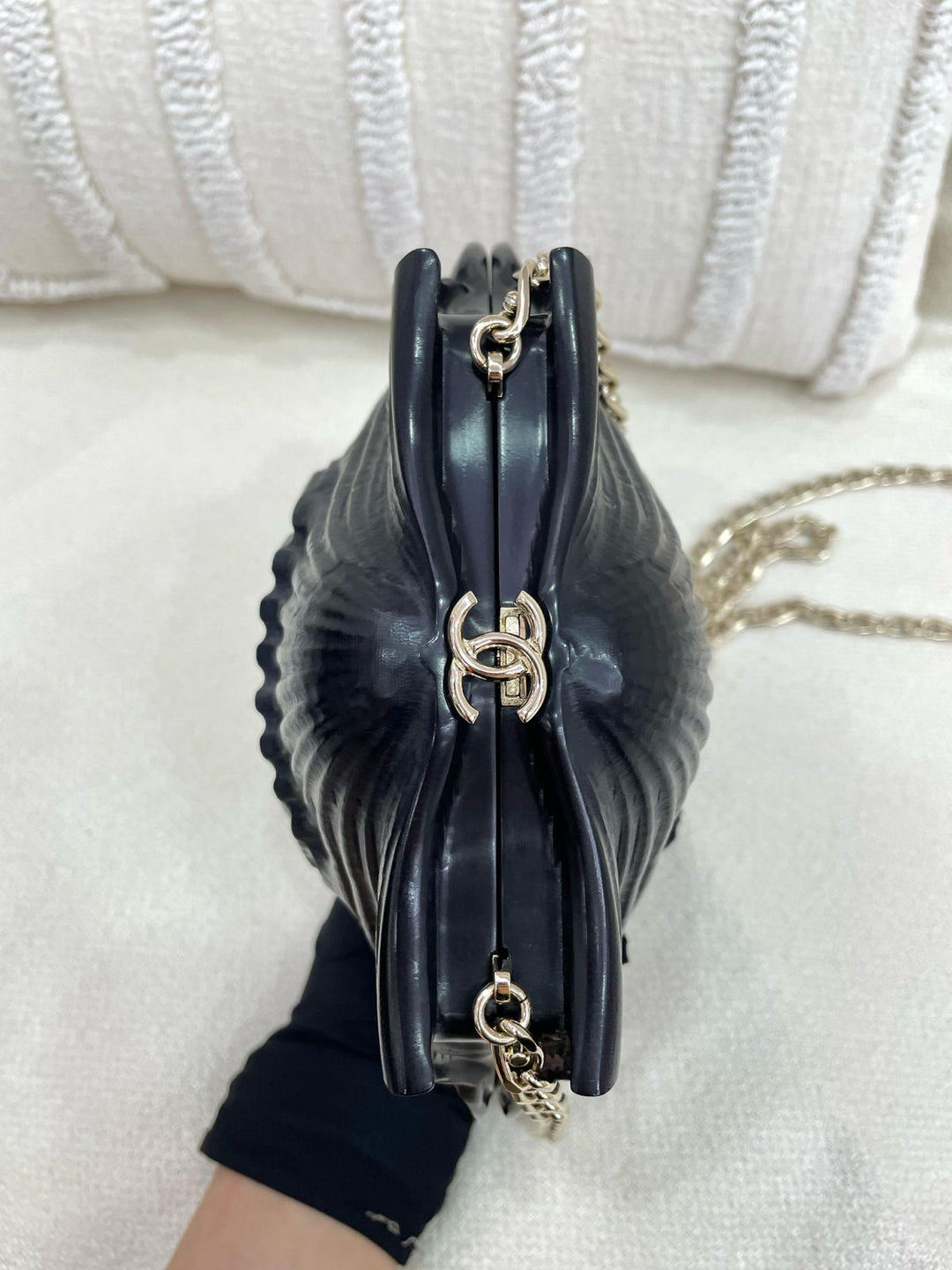 Chanel 19S Black Runway Shell Minaudiere