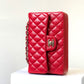 Chanel 19b Small Red Caviar Double Flap Bag