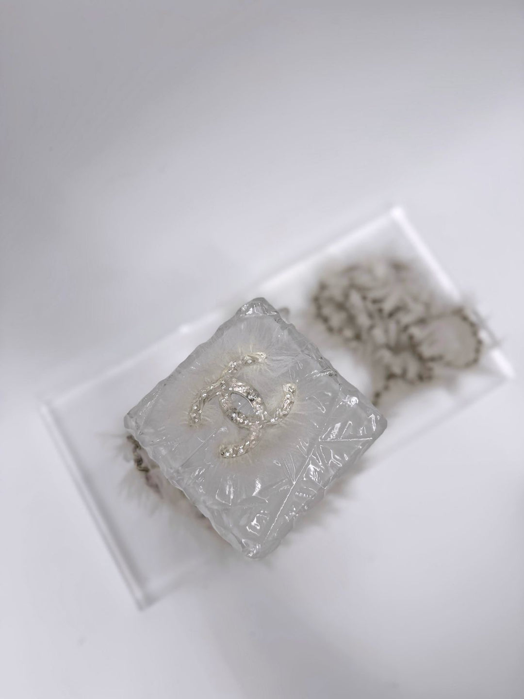 Chanel RARE Runway Acrylic Crystal CC Ice Cube Minaudiere