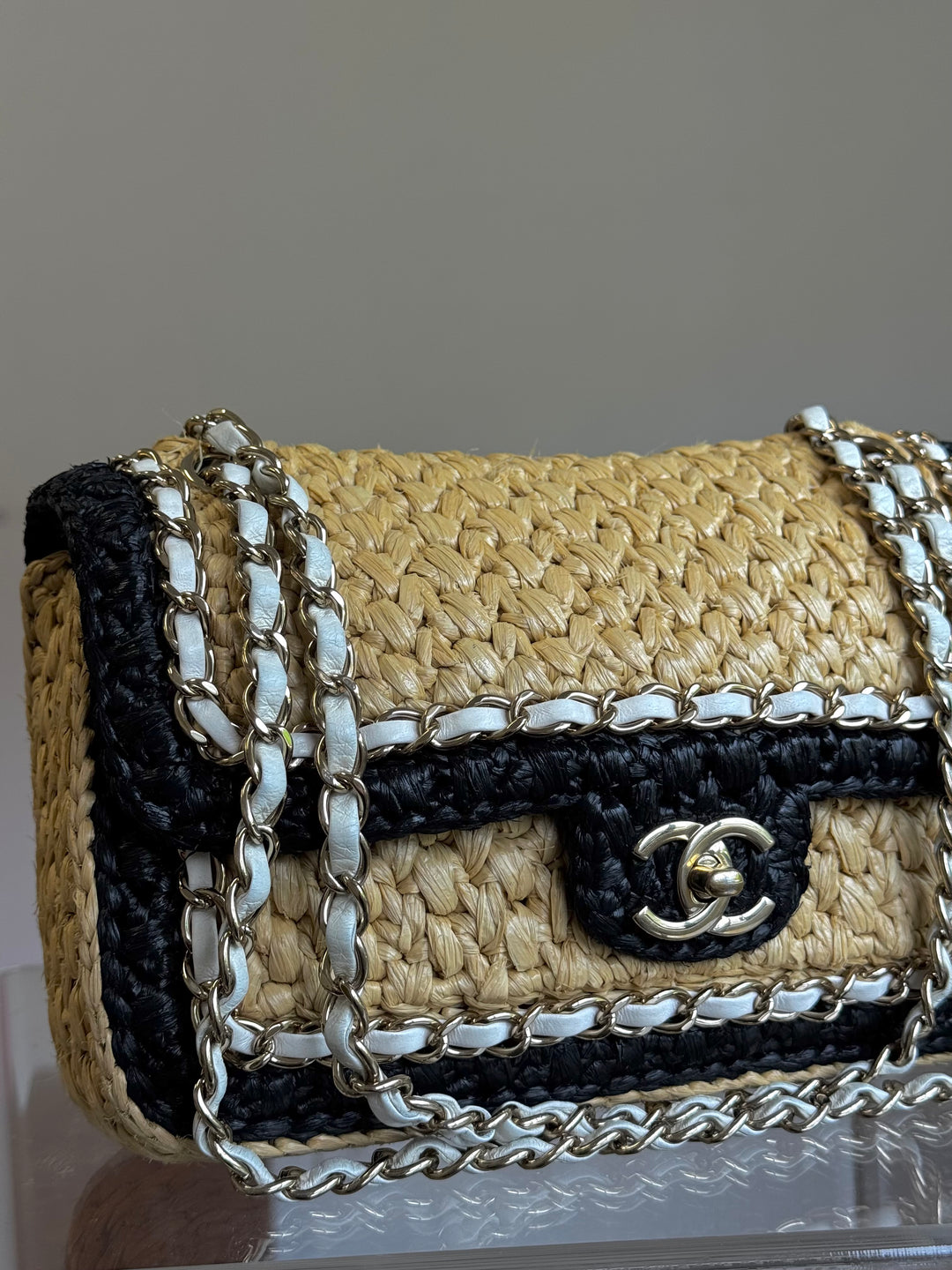 Chanel 24C Venice Beach Medium Braided Raffia Flap Bag