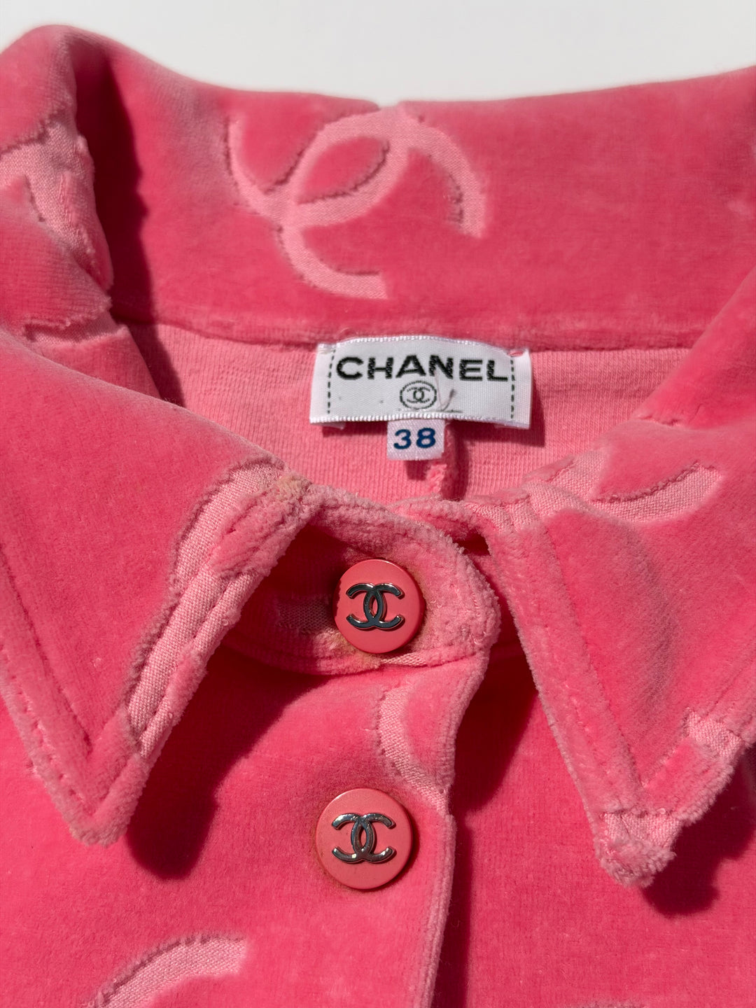 Chanel 1996 Pink Velour CC Romper