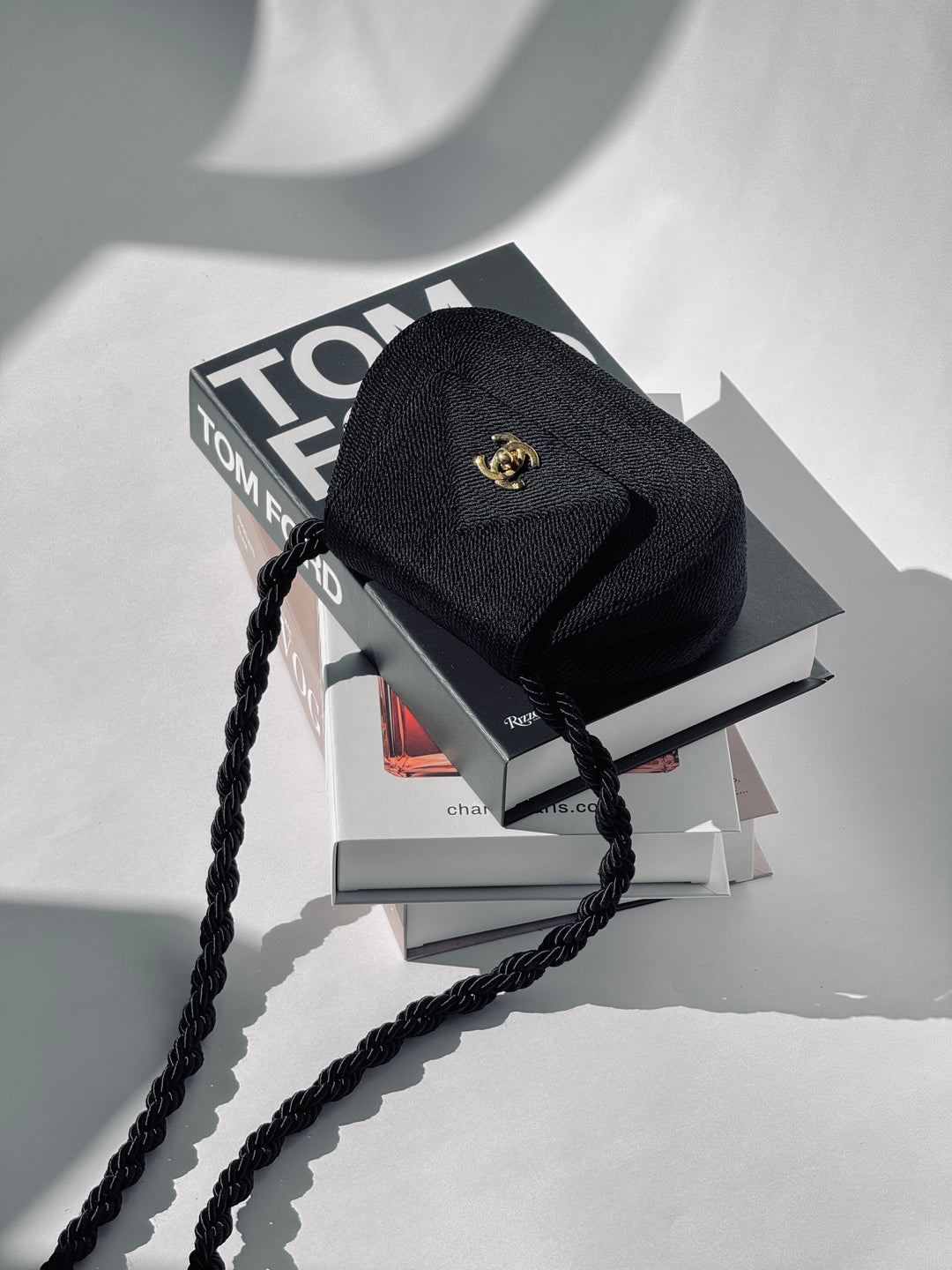 Chanel 1997 Limited Edition Black Cord Flap Bag