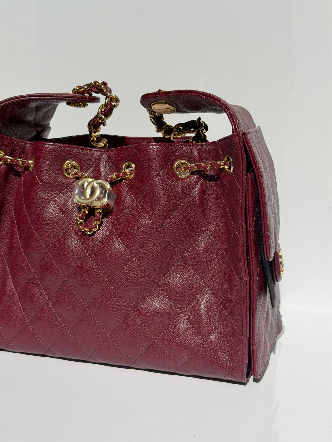 Chanel Small 25 Hobo Bag Caviar Leather Burgundy Antique Gold Hardware 2026