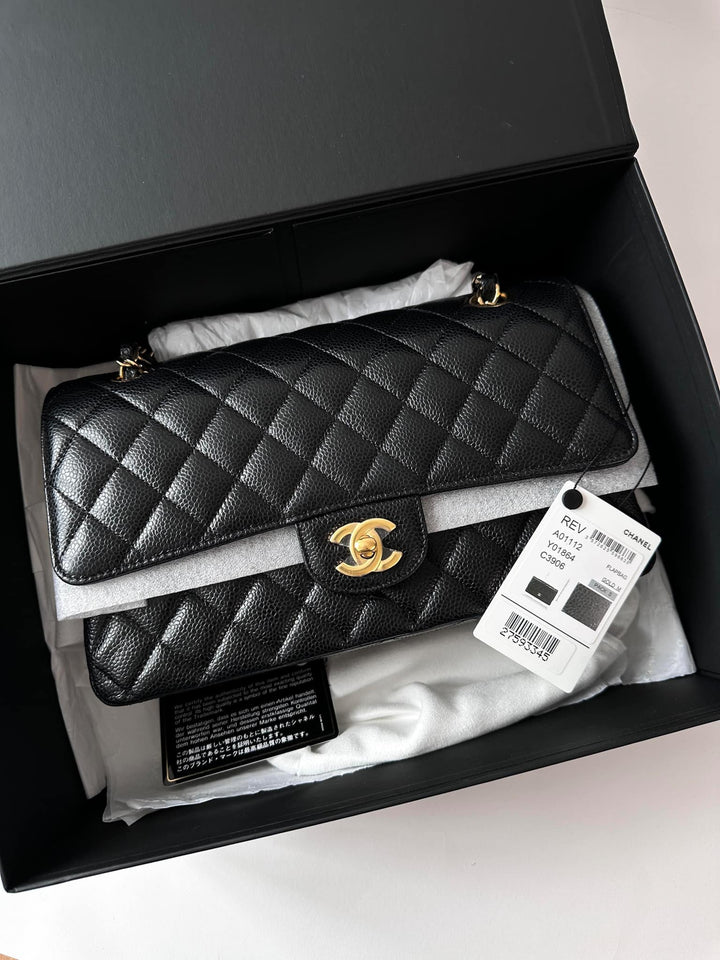 Chanel Black Medium Caviar Double Flap Bag GHW