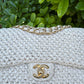 Chanel 18C Tan Ancient Greece Raffia Crochet Flap Bag