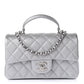 Chanel 21S Mini Metallic Silver Caviar Top Handle