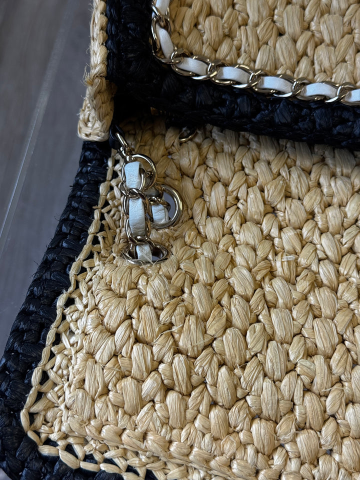 Chanel 24C Venice Beach Medium Braided Raffia Flap Bag