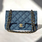 Chanel 22K Small Denim Classic Double Flap Bag