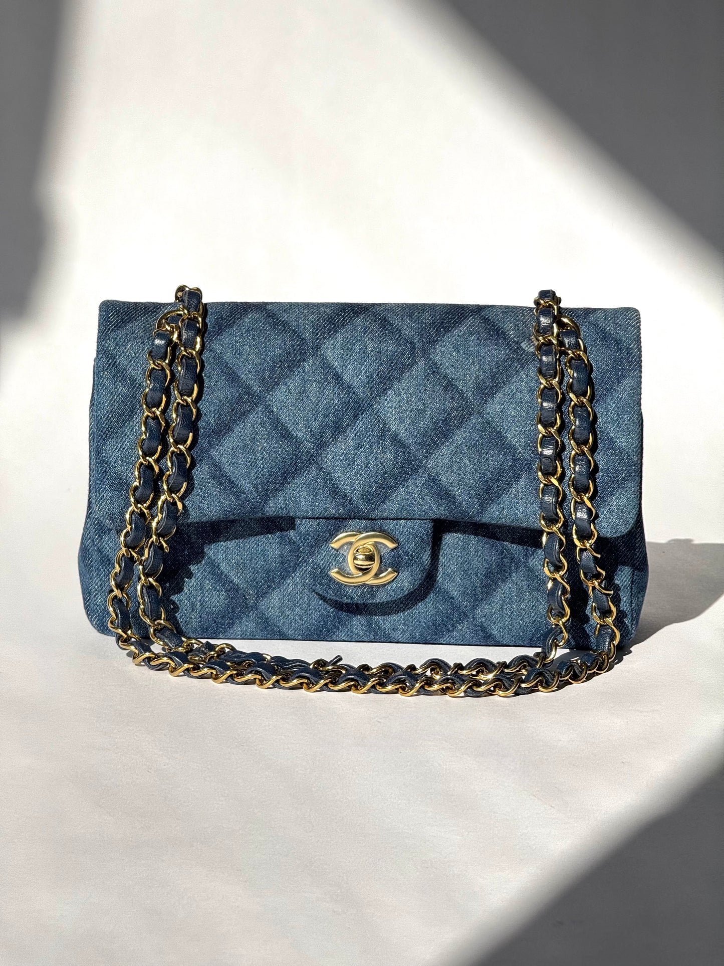 Chanel 22K Small Denim Classic Double Flap Bag