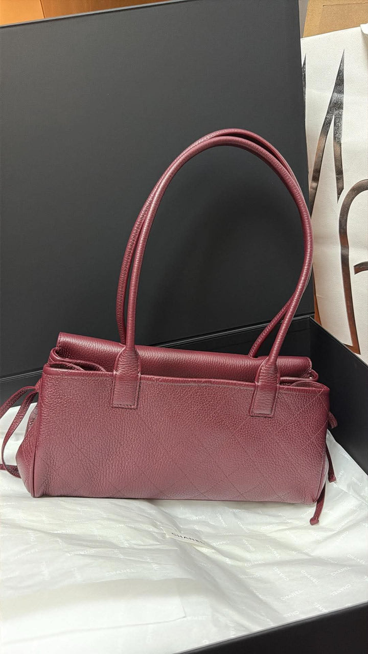 Chanel Urban Essentials Small Shopping Tote Burgundy Grained Calfskin Gold Hardware 2026