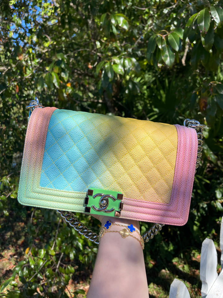 Chanel Rainbow Caviar Medium Boy Bag