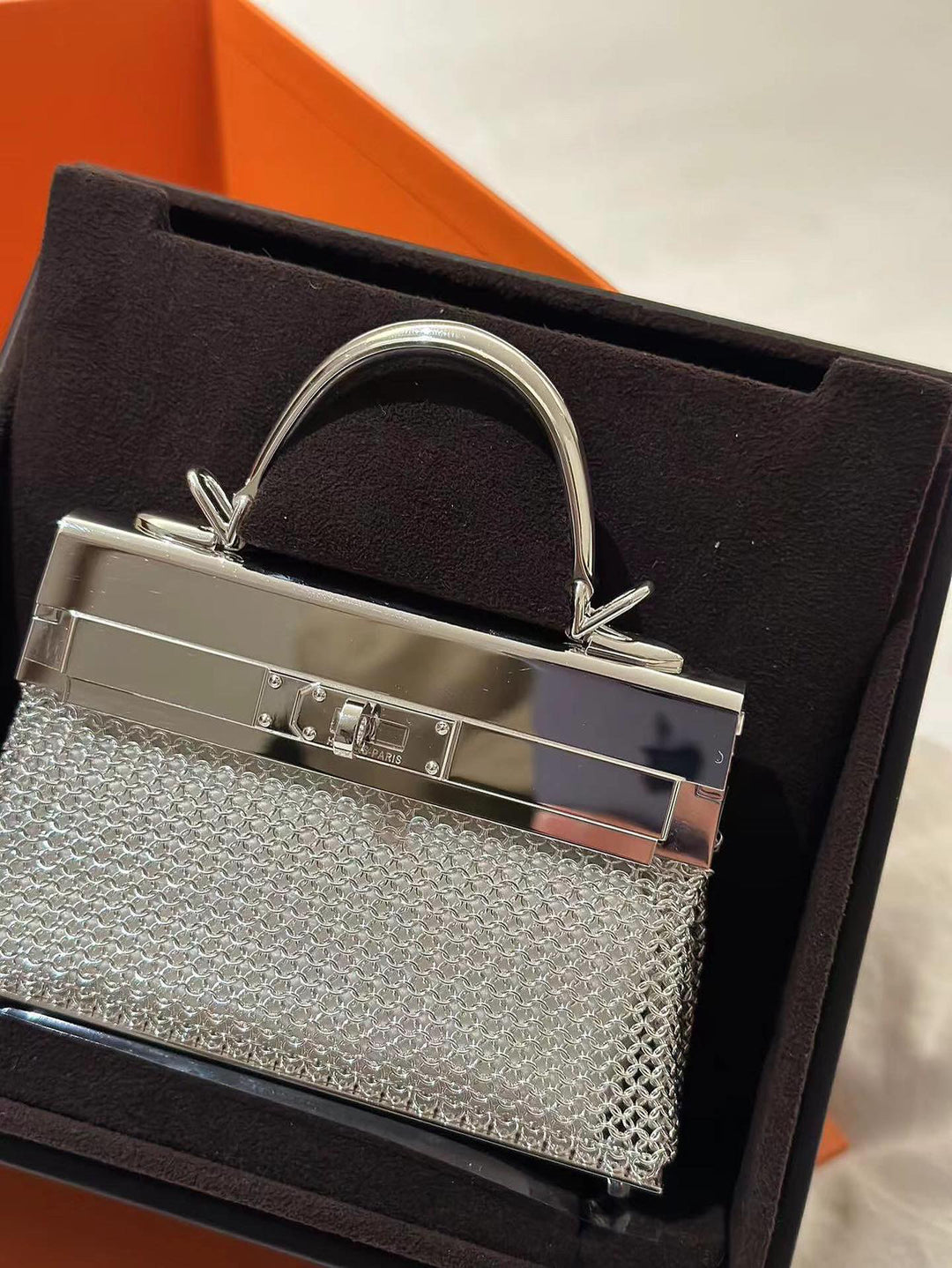 Hermes 2025 Hermès Kelly Sac Bijou Chaine in Sterling Silver Bag