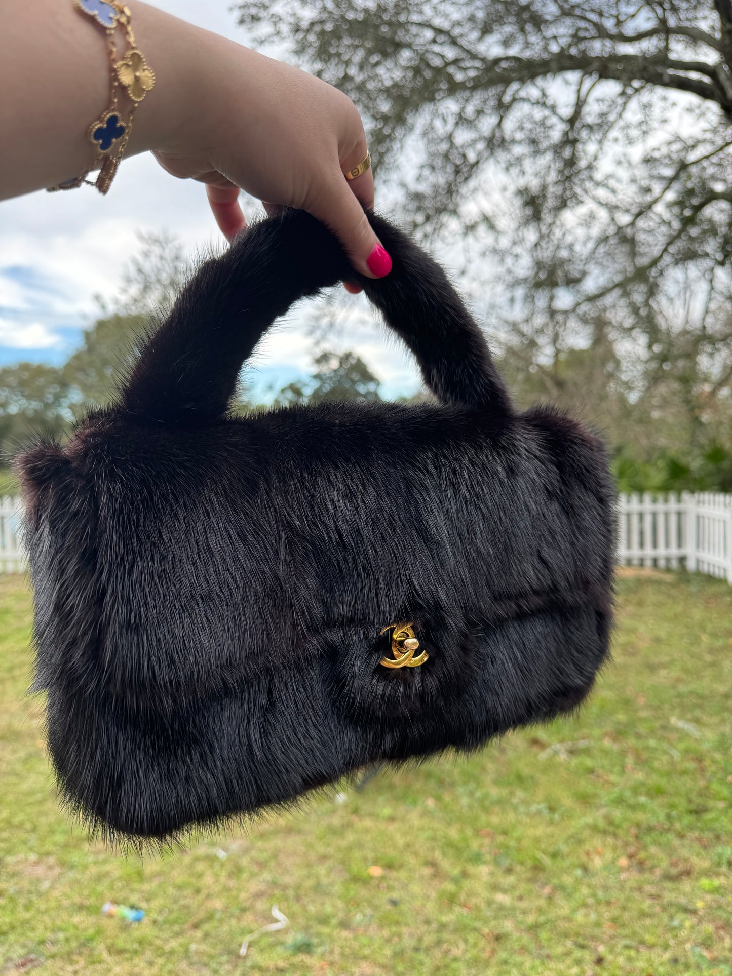 Chanel RARE 100% Genuine Mink Fur Kelly