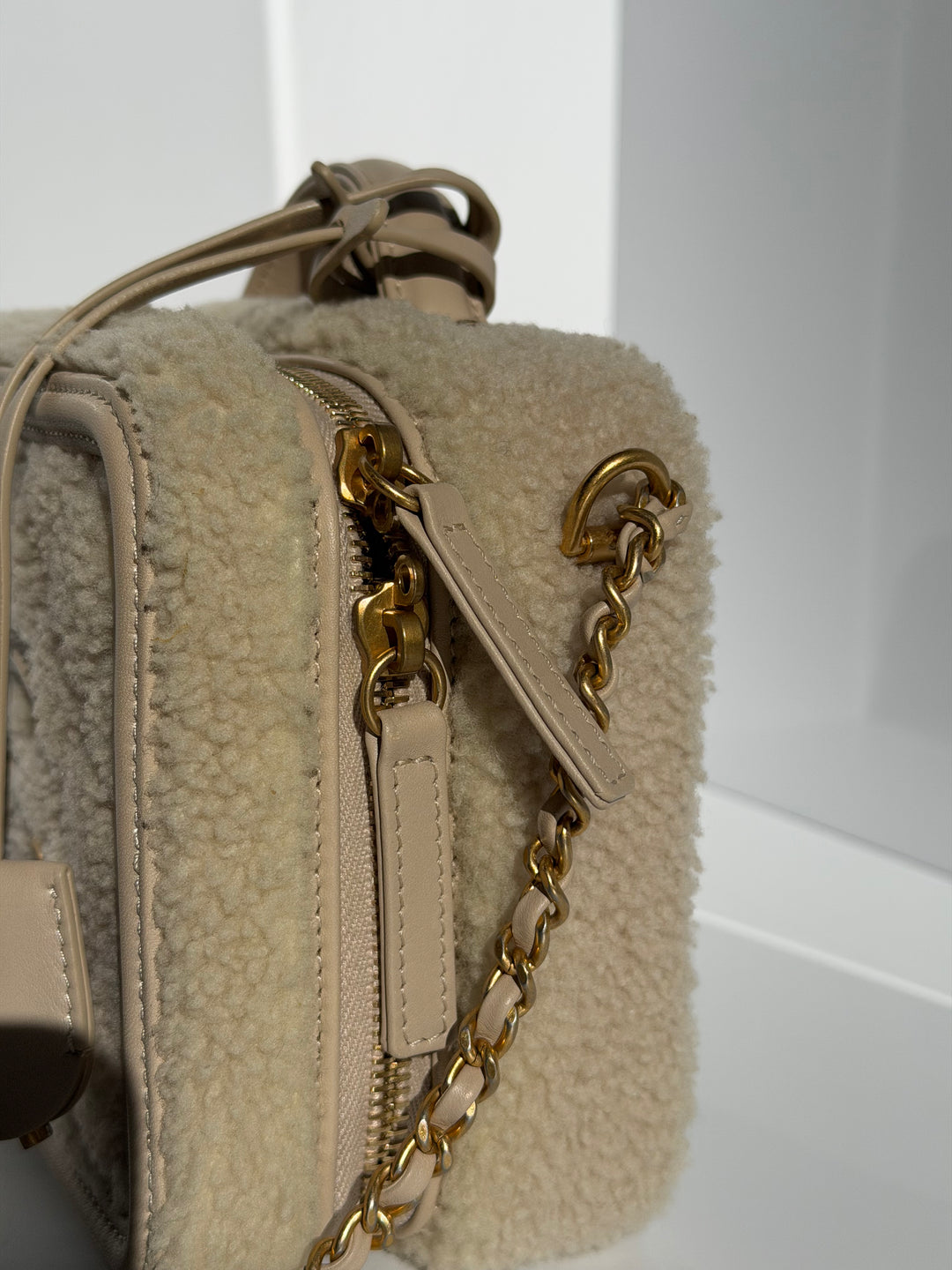 Chanel Small Nude Filigree Shearling Vanity Case