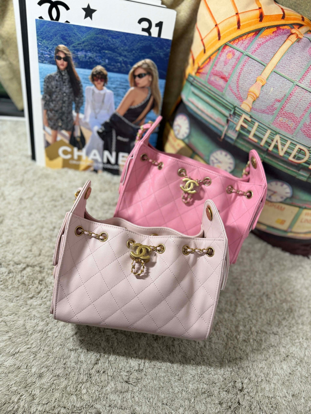 Chanel Mini 25 Hobo Bag Caviar Leather Mauve Pink Antique Gold Hardware 2026