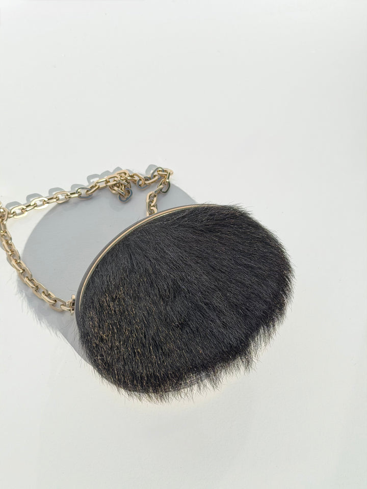 Chanel Paris-Dallas Belt Buckle Minaudière Black Lambskin & Pony Hair Gold & Palladium Hardware 2014