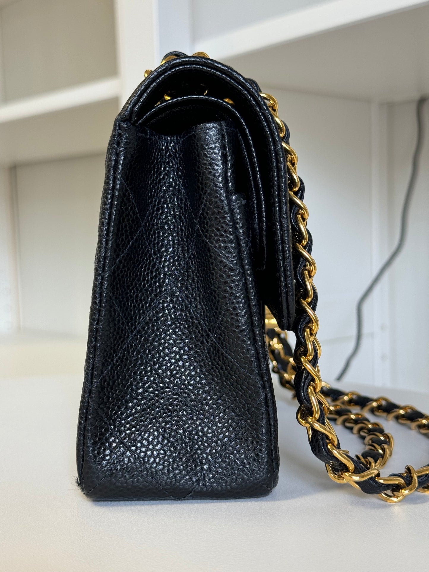 Chanel 6 Series Black Small Vintage Caviar Classic Flap Bag