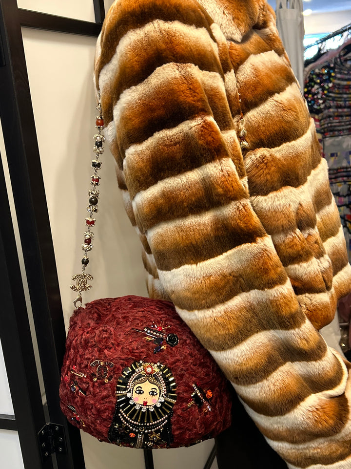 Chanel 2009 Paris - Moscou Embellished Persian Lamb Muff Clutch Bag