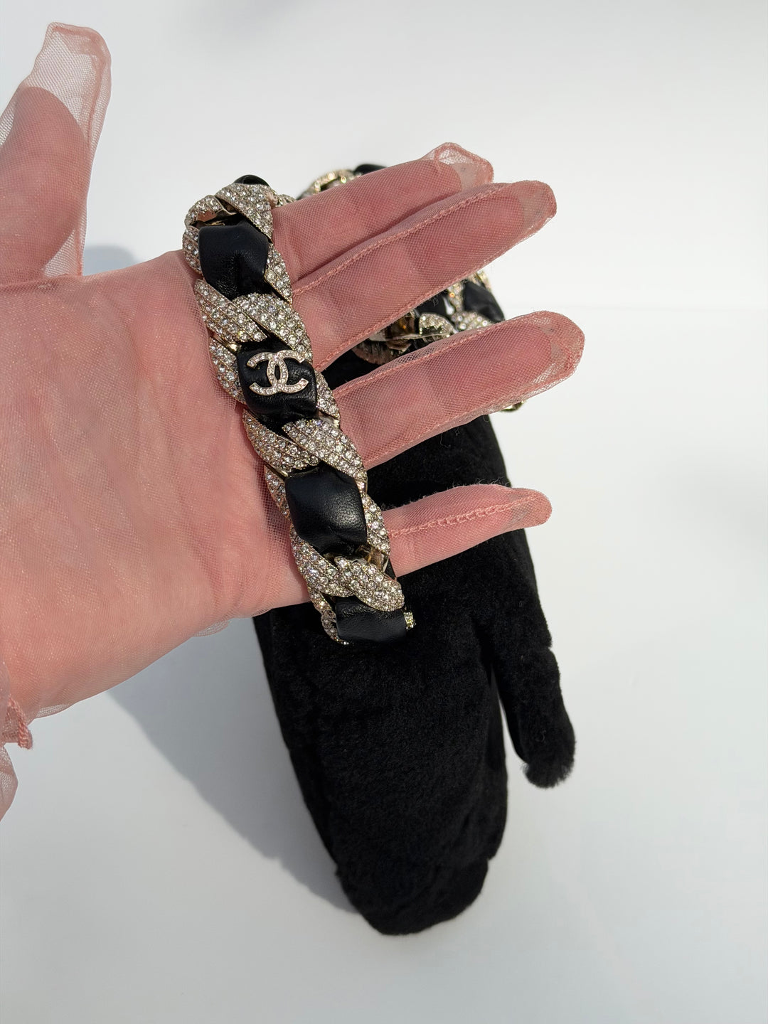 Chanel 2020 Shearling & Strass Black Flap Bag