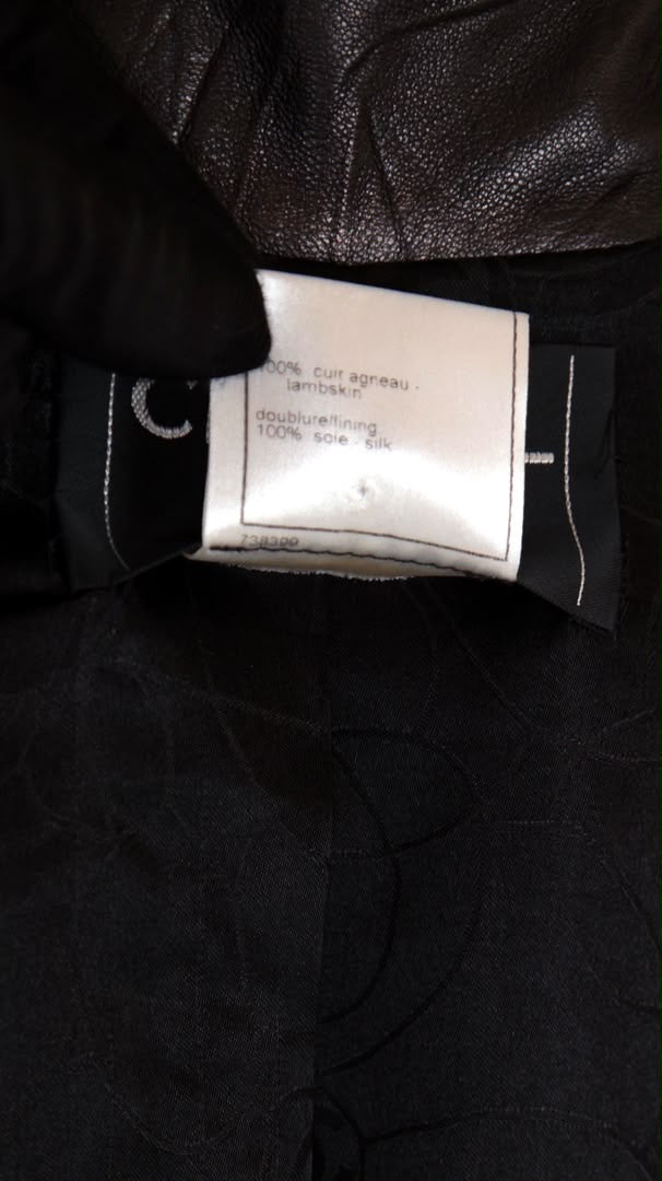 Chanel CC Black & White Leather Runway Trench Coat 2005