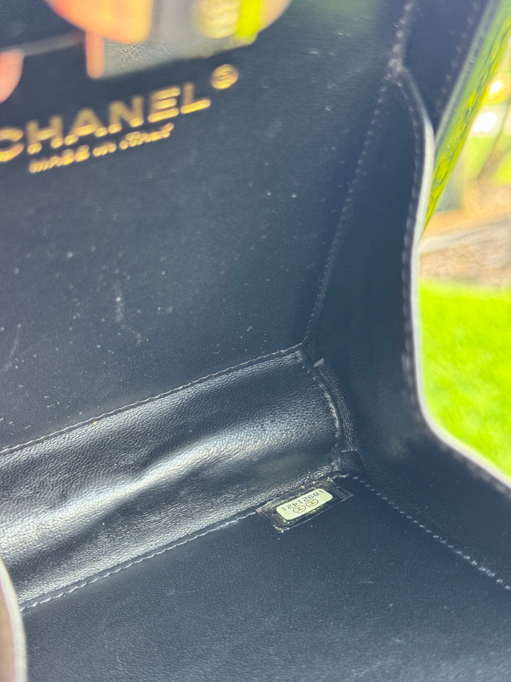 Chanel Black Acrylic Plexiglass Perfume Bottle Minaudière