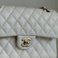 Chanel White Small Caviar Classic Flap Bag