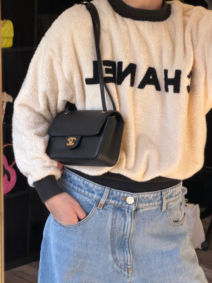 Chanel Mini Flap Bag Black Souplissimo Suede Calfskin Gold Tone Hardware 2026