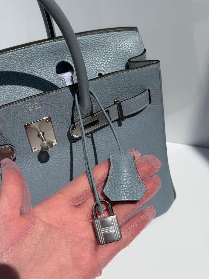 Hermès Birkin 30 Bleu Lin Togo Palladium Hardware 2012