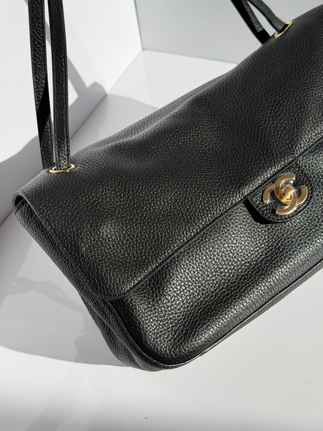 Chanel Maxi Flap Bag Black Souplissimo Grained Calfskin Gold Tone Hardware 2026