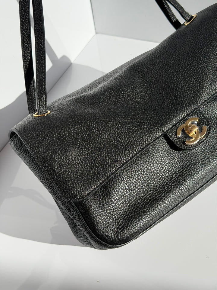 Chanel Maxi Flap Bag Black Souplissimo Grained Calfskin Gold Tone Hardware 2026