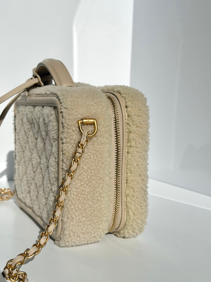 Chanel Small Nude Filigree Shearling Vanity Case