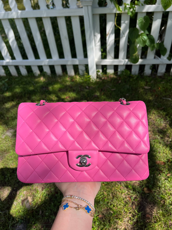 Chanel 21S Pink Neon Lambskin Medium Flap Bag