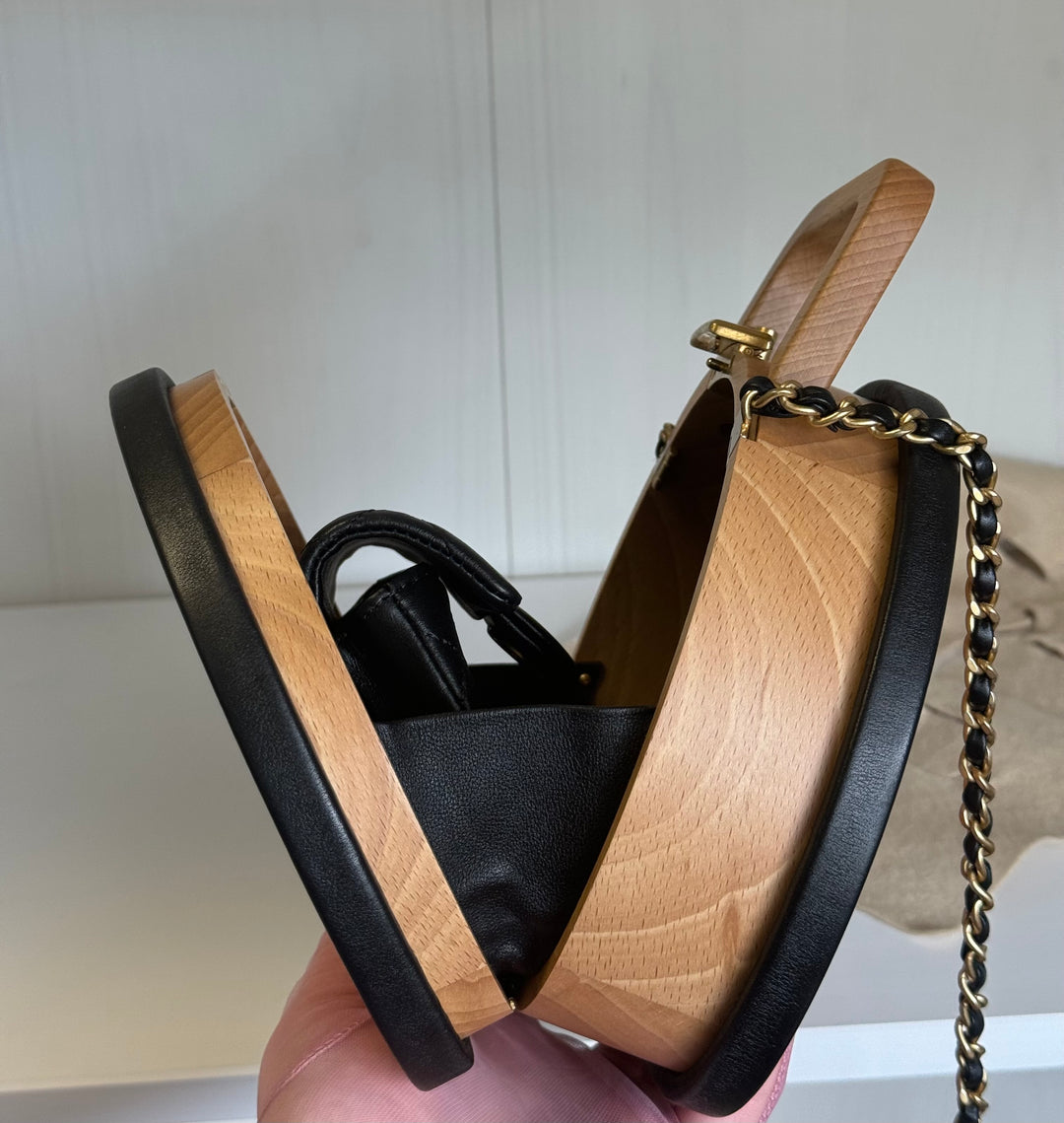 Chanel 2022 Round Beech Wood Vanity Case
