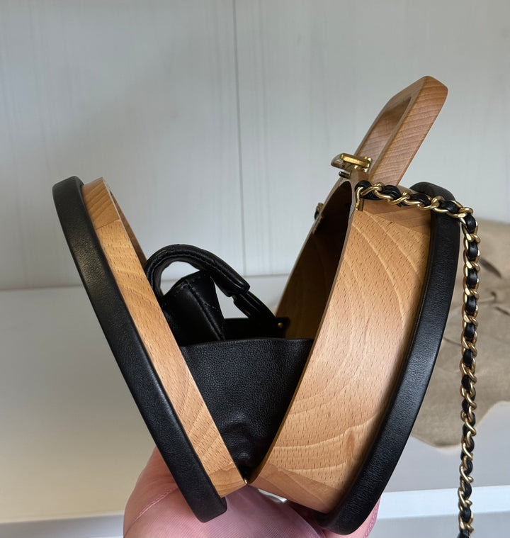 Chanel 2022 Round Beech Wood Vanity Case