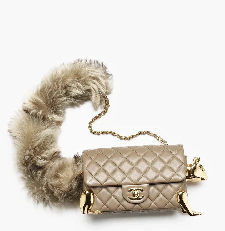 Chanel Mini Flap Bag Dark Khaki Lambskin & Shearling Lambskin Gold Hardware Métiers d’Art 2026