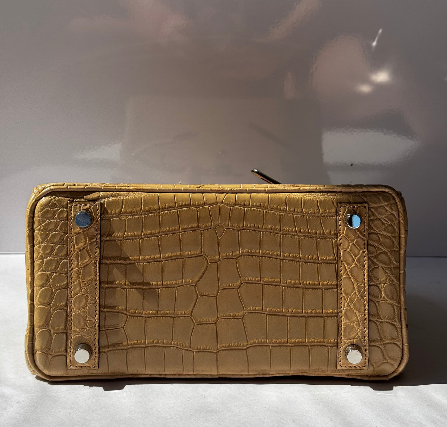 Hermes Matte Crocodile Poussiere Birkin 25 PHW