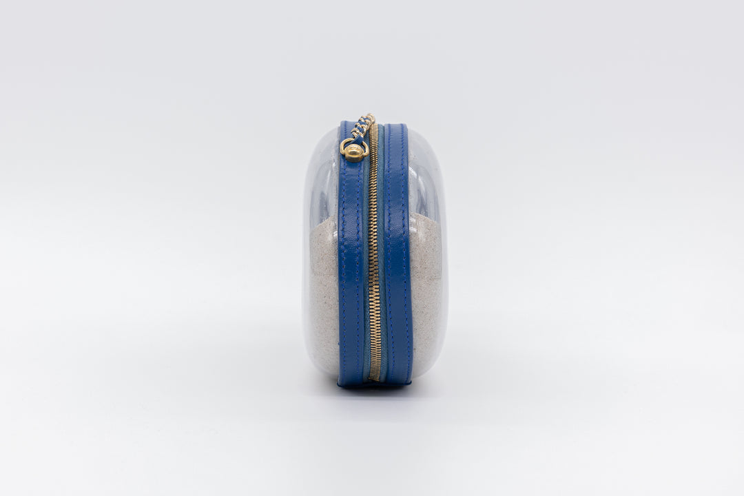Chanel Sandbag Minaudière Blue PVC Gold Hardware 2019