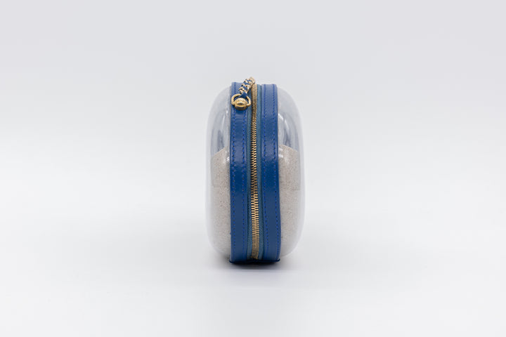Chanel Sandbag Minaudière Blue PVC Gold Hardware 2019