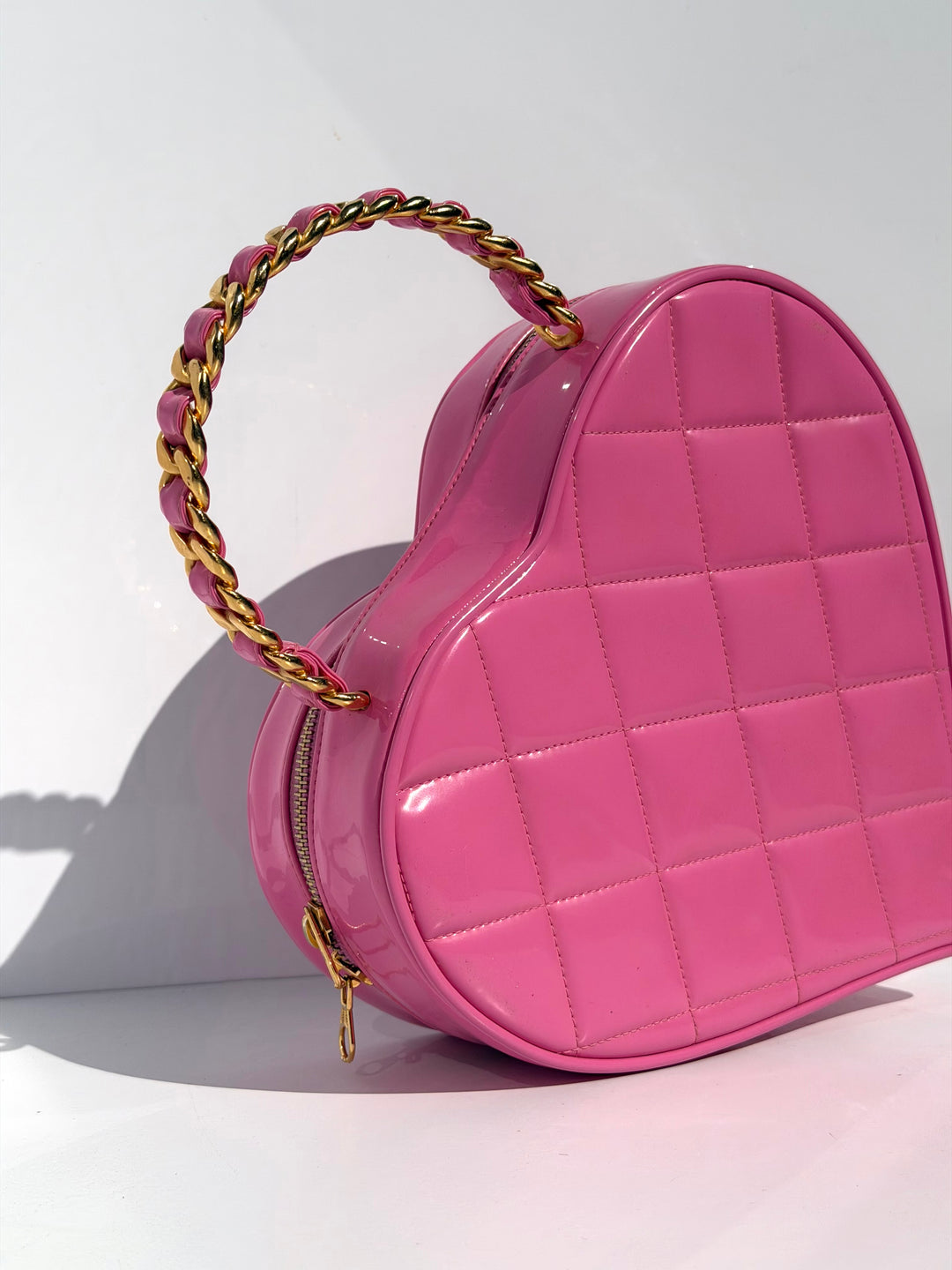 Chanel Barbie Pink Heart Vanity Bag 24K Gold-Plated Hardware 1995